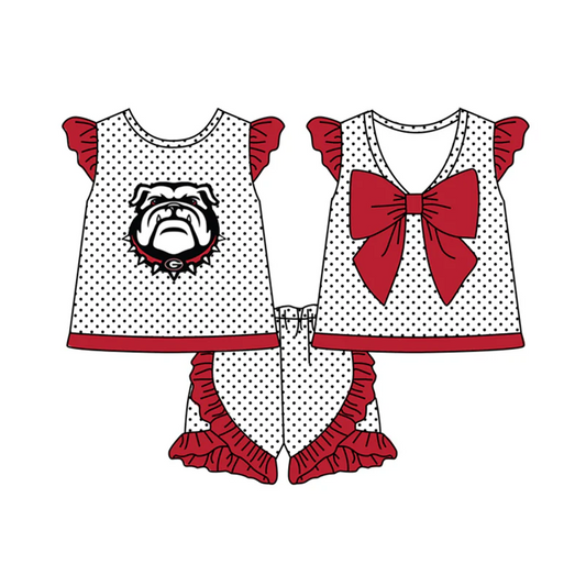 Deadline April 28 G dog polka dots top shorts girls team outfits