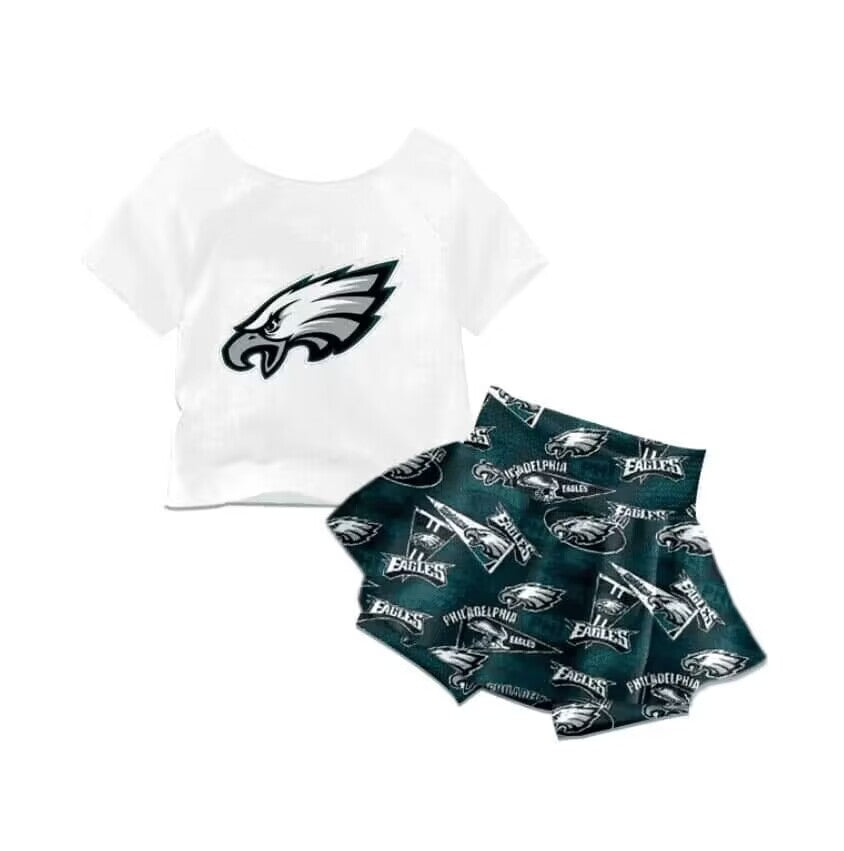 Deadline April 28 short sleeves top eagle skirt girls team outfits