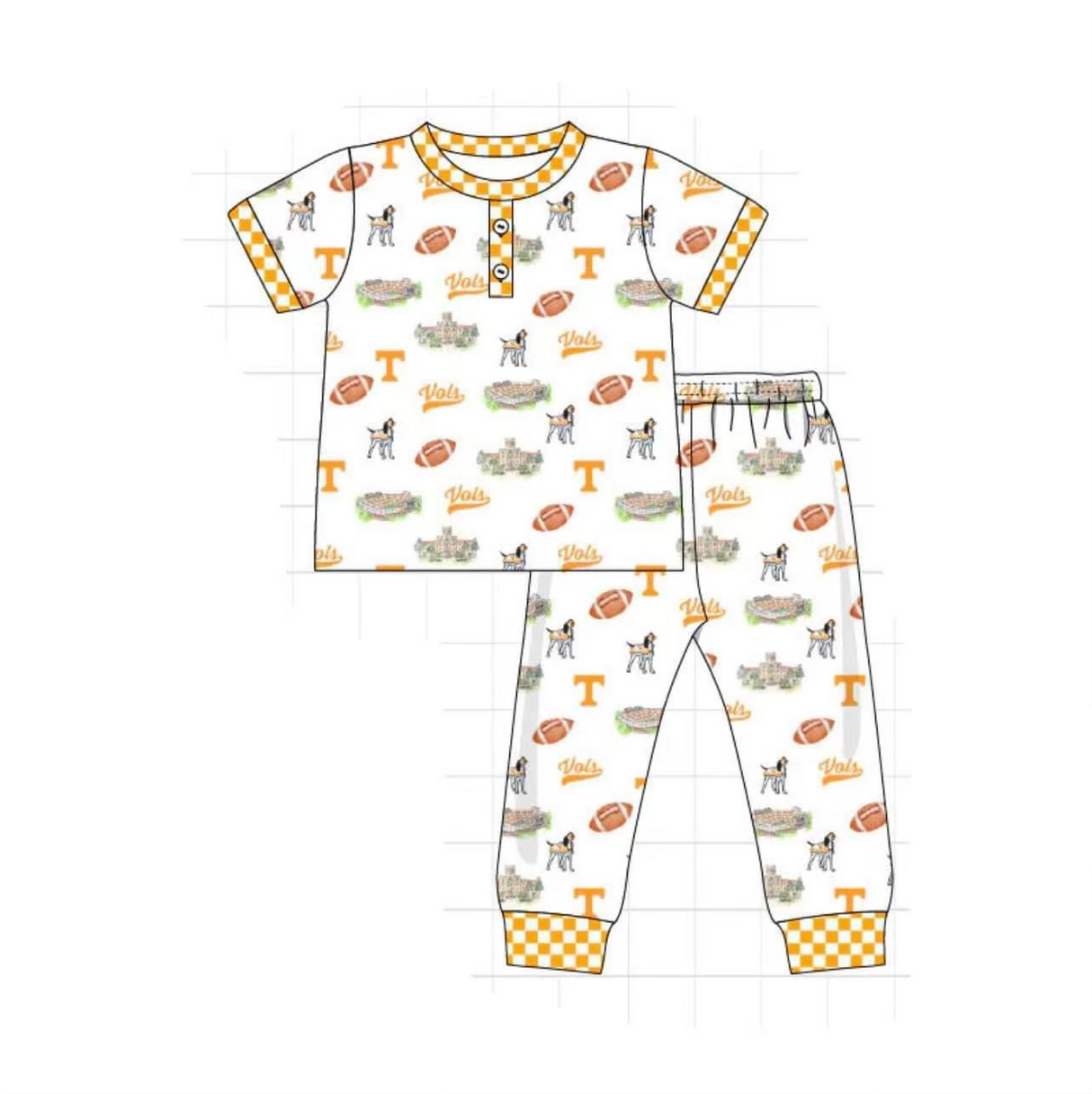 Deadline May 29 short sleeves football dog T kids team pajamas