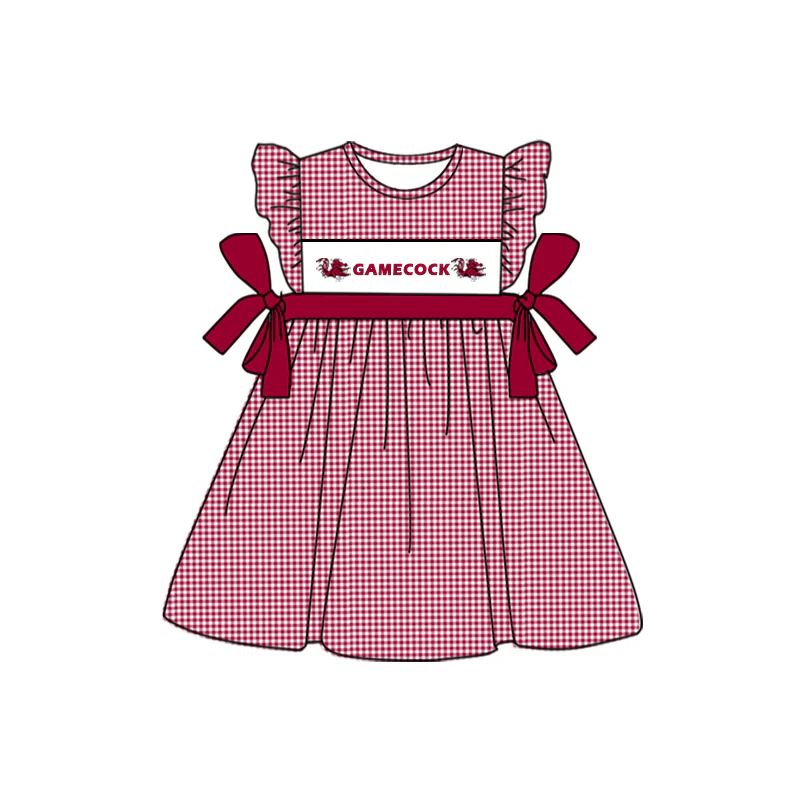 Deadline March 16 flutter sleeves maroon plaid girls team dresses