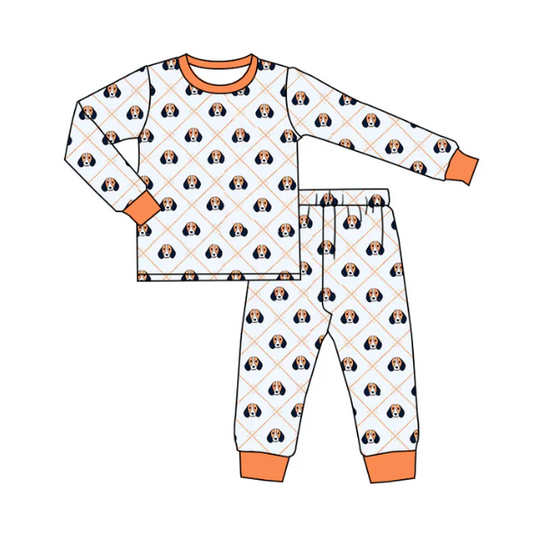 Deadline May 13 long sleeves dog plaid kids girls team pajamas