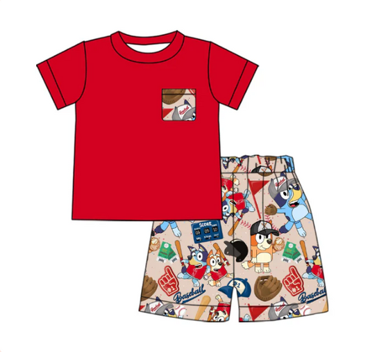 Deadline May 13 short sleeves dog baseball shorts boys team outfits