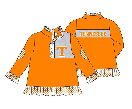 Deadline May 23 orange polka dots T kids girls team pullover
