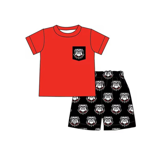 Deadline  Aug 15 red short sleeves dog pocket boys team clothes