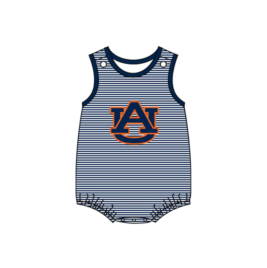 Deadline July 11 A U navy stripe baby boys team romper