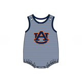 Deadline July 11 A U navy stripe baby boys team romper