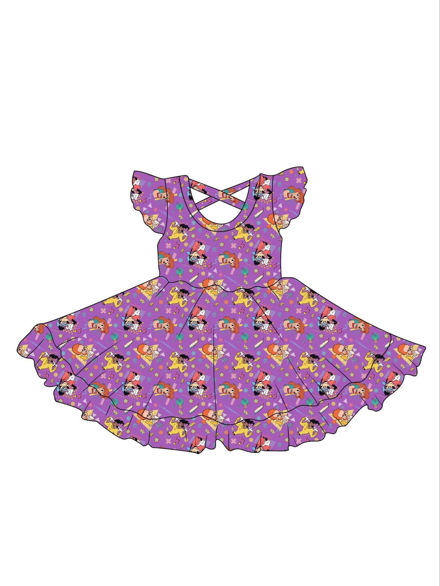 Deadline July 11 flutter sleeves purple princess baby girls dresses