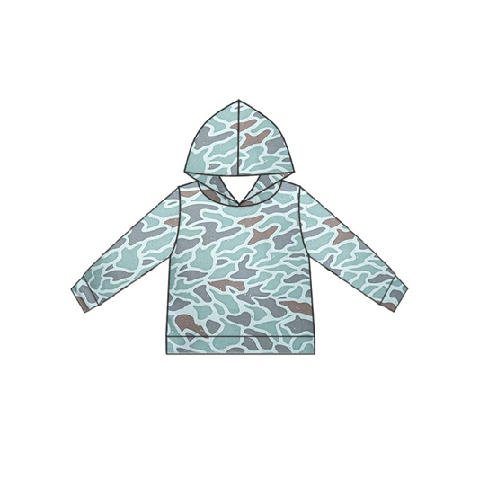 Deadline July 12 green camo long sleeves kids boys hoodie