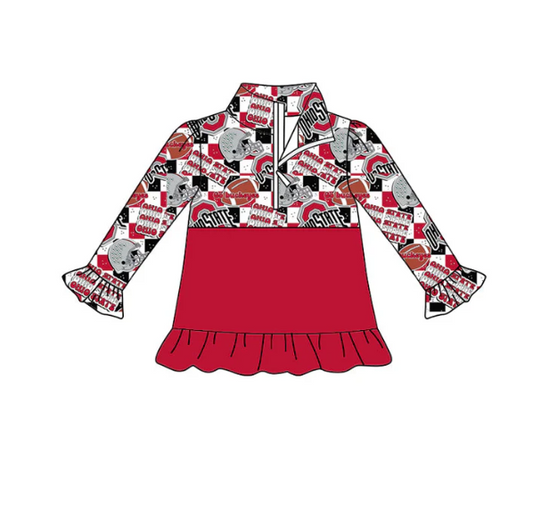 Deadline July 22 ruffle long sleeves O kids girls team pullover