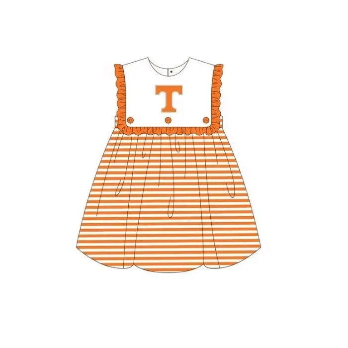 Deadline July 22 Sleeveless stripe T baby girls team dress