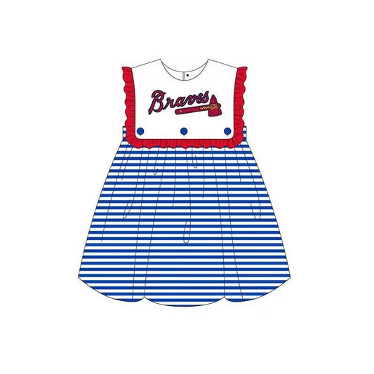 Deadline July 22 Sleeveless blue stripe B baby girls team dress