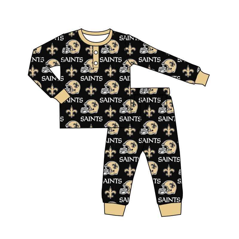 MOQ 3 pcs black long sleeves tiger kids team pajamas