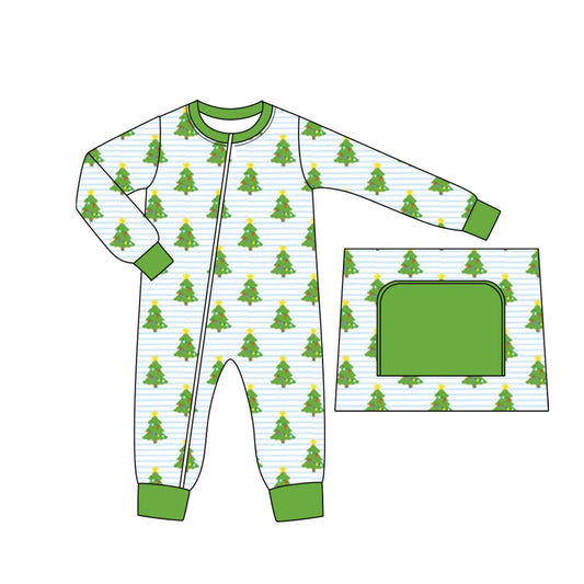 Deadline Aug 2 Christmas tree baby boy zipper romper