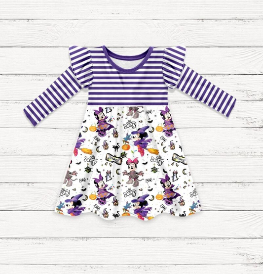 Deadline Aug 11 Purple stripe mouse girls Halloween dress