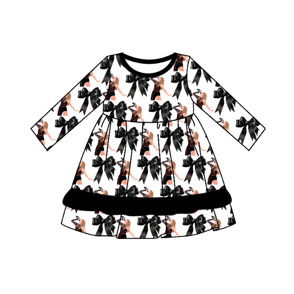 Deadline Aug 11 black bow singer girls ruffle dresses