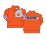 Deadline Aug 10 orange purple plaid kids boys team pullover