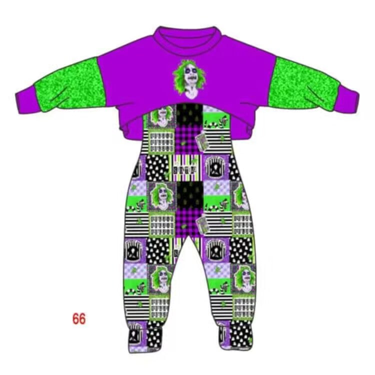 Deadline purple green top jumpsuit girls Halloween outfits