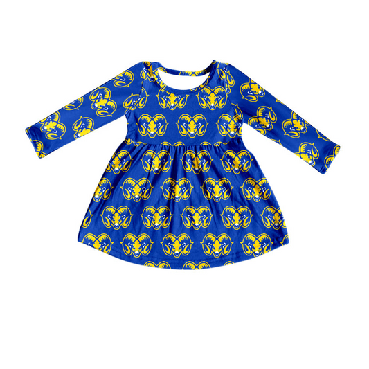 Deadline Aug 15 long sleeves blue print girls team dress