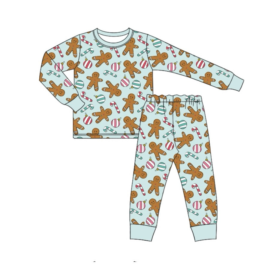 Deadline Aug 15  gingerbread candy cane boys Christmas pjs