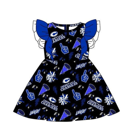 Deadline Aug 19 blue flutter sleeves girls team dress