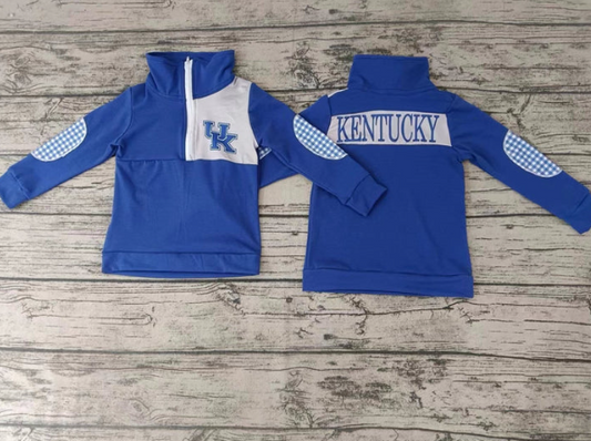 Deadline Aug 22 plaid blue U K kids boys team pullover