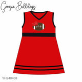 Deadline Aug 22 red sleeveless football bow girls team dress