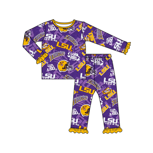 Deadline Aug 30 Long sleeves tiger kids girls team pajamas