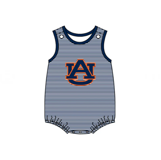 Deadline Sept 2 sleeveless stripe A U baby boy team romper