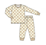 Deadline Sept 2 long sleeves plaid baby kids pajamas