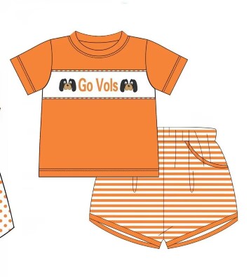 Deadline Sept 3 dog top stripe shorts T boys team outifts