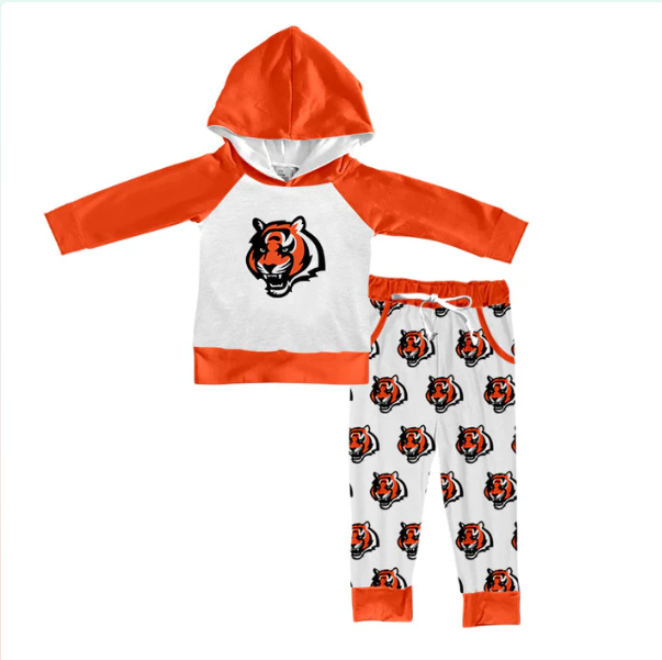 Deadline Sept 10 orange tiger hoodie pants boys team clothes