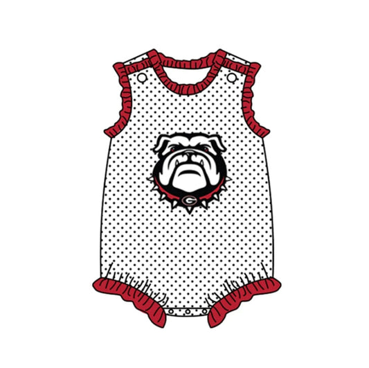 Deadline Sep 17 Sleeveless polka dots G baby girls team romper