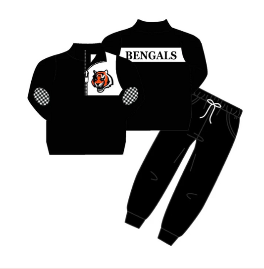 Deadline  Sep 19 black tiger zip pullover pants boys team outfits