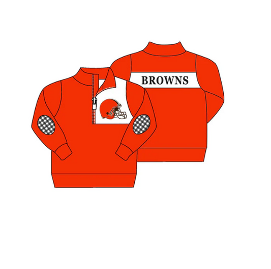 Deadline Sep 17 Plaid orange baby kids team zip pullover