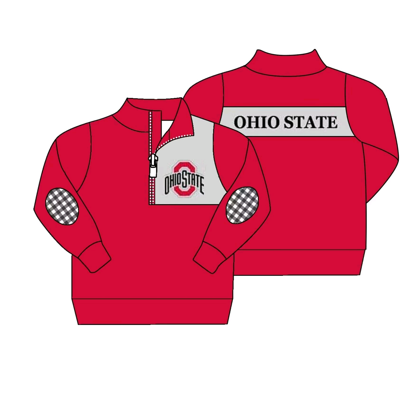 Deadline Sep 17 Plaid O long sleeves kids team zip pullover