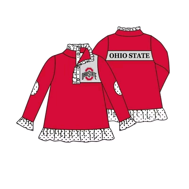 Deadline Oct 26 red polka dots kids girls team pullover