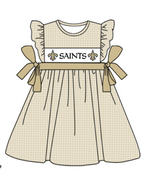 Deadline Sep 20 Plaid flutter sleeves bow kids girls team dress