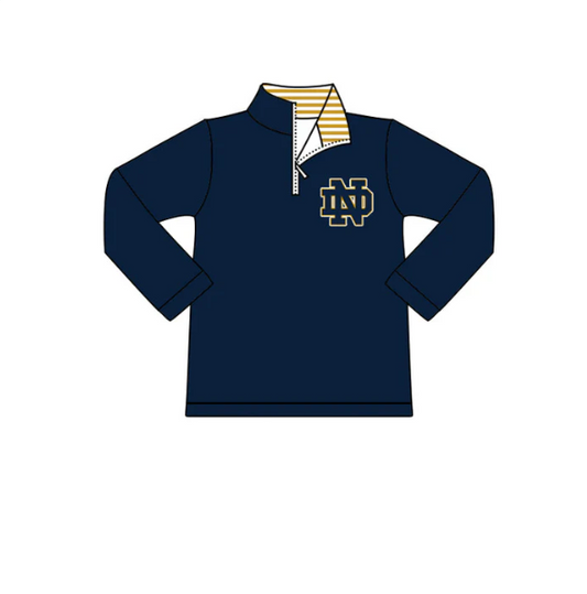 Deadline Sep 21 Navy N D stripe kids boys team pullover