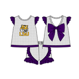 Deadline Aprial 9 purple tiger polka dots kids girls team clothes