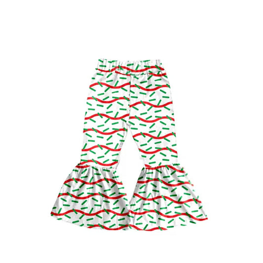 Deadline Sep 29 red green kids girls Christmas bell bottom pants