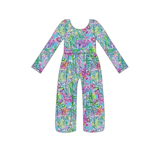 Deadline Sep 29 long sleeves floral baby girls jumpsuit