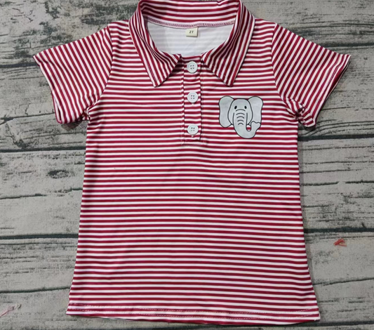 Deadline Oct 15 short sleeves stripe elephant boys team polo shirt