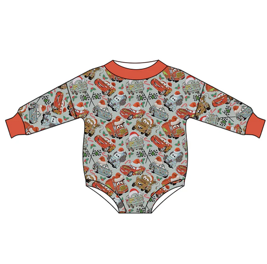 Deadline Oct 15 long sleeves Christmas cars boys romper