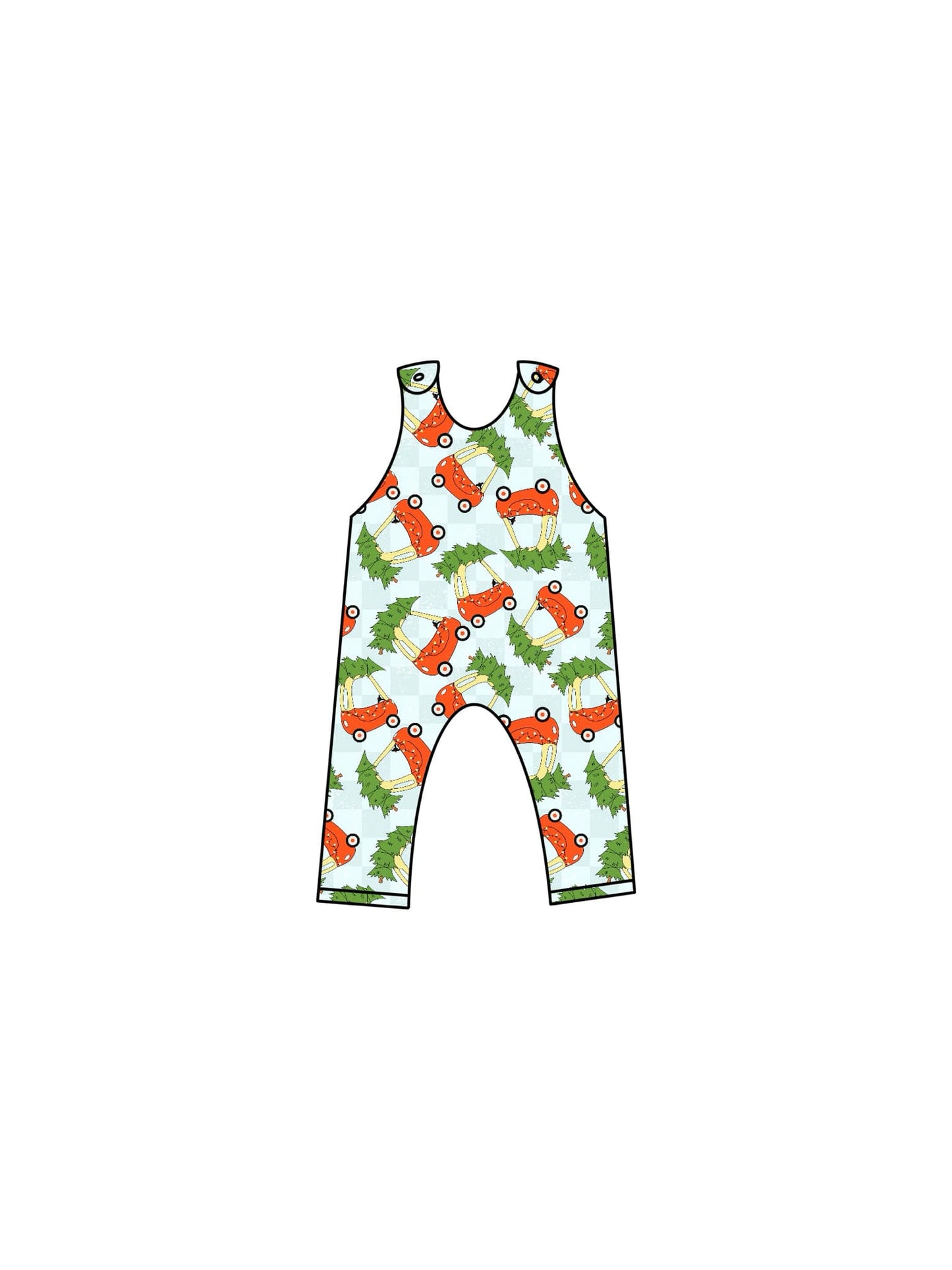 Deadline Oct 15 sleeveless Christmas tree cars baby boy romper