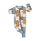 Deadline Oct 20 long sleeves bull skull baby kids zipper romper