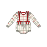 Deadline Oct 20 long sleeves plaid ruffle baby girls romper
