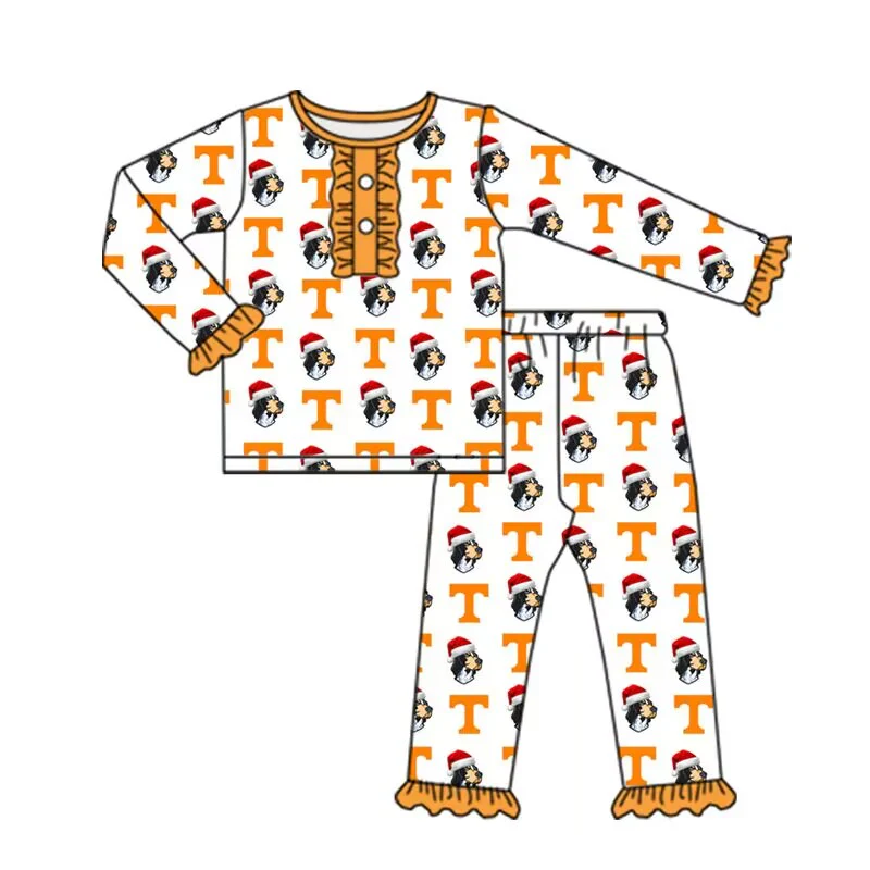 Deadline Nov 2 dog Christmas hat kids girls team pajamas