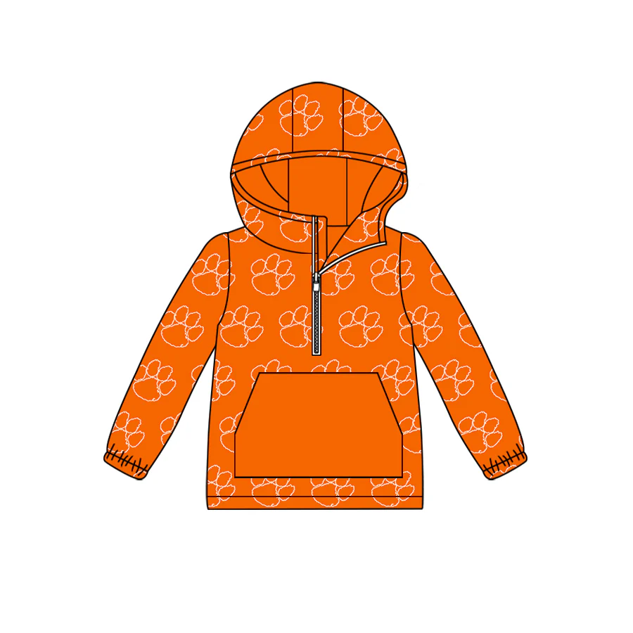 Deadline Nov 20 Orange long sleeves pocket zipper kids team hoodie