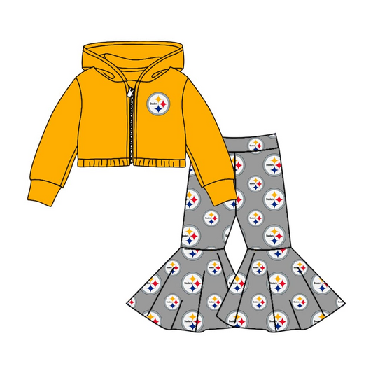 Deadline  Nov 20 yellow zipper hooded jacket pants kids team clothes