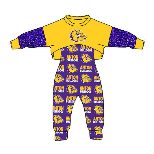 Deadline Nov 29 yellow purple top jumpsuit girls team clothes